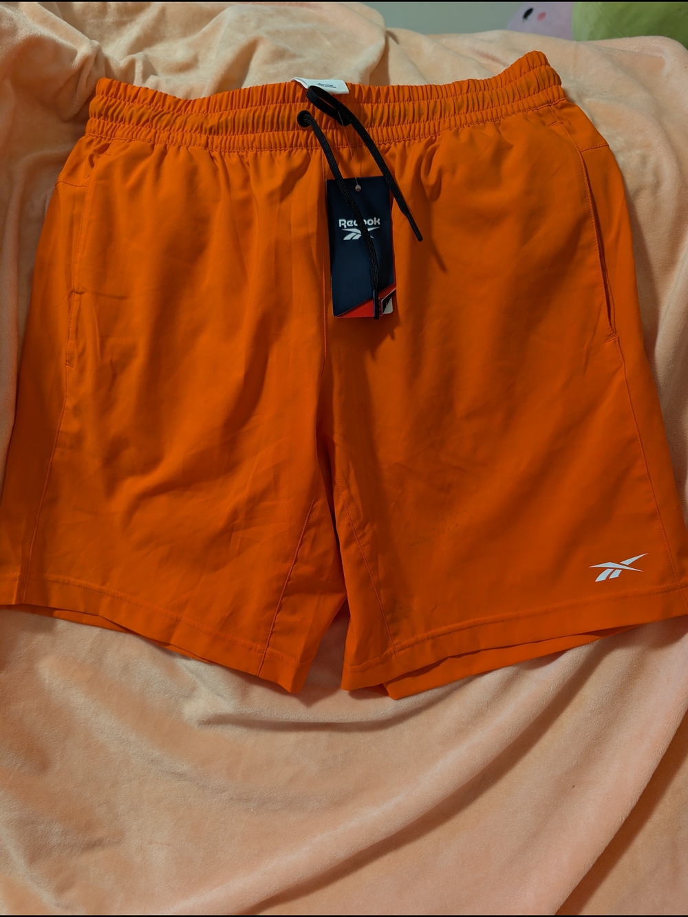 Reebok Men’s Bright Orange Athletic Shorts